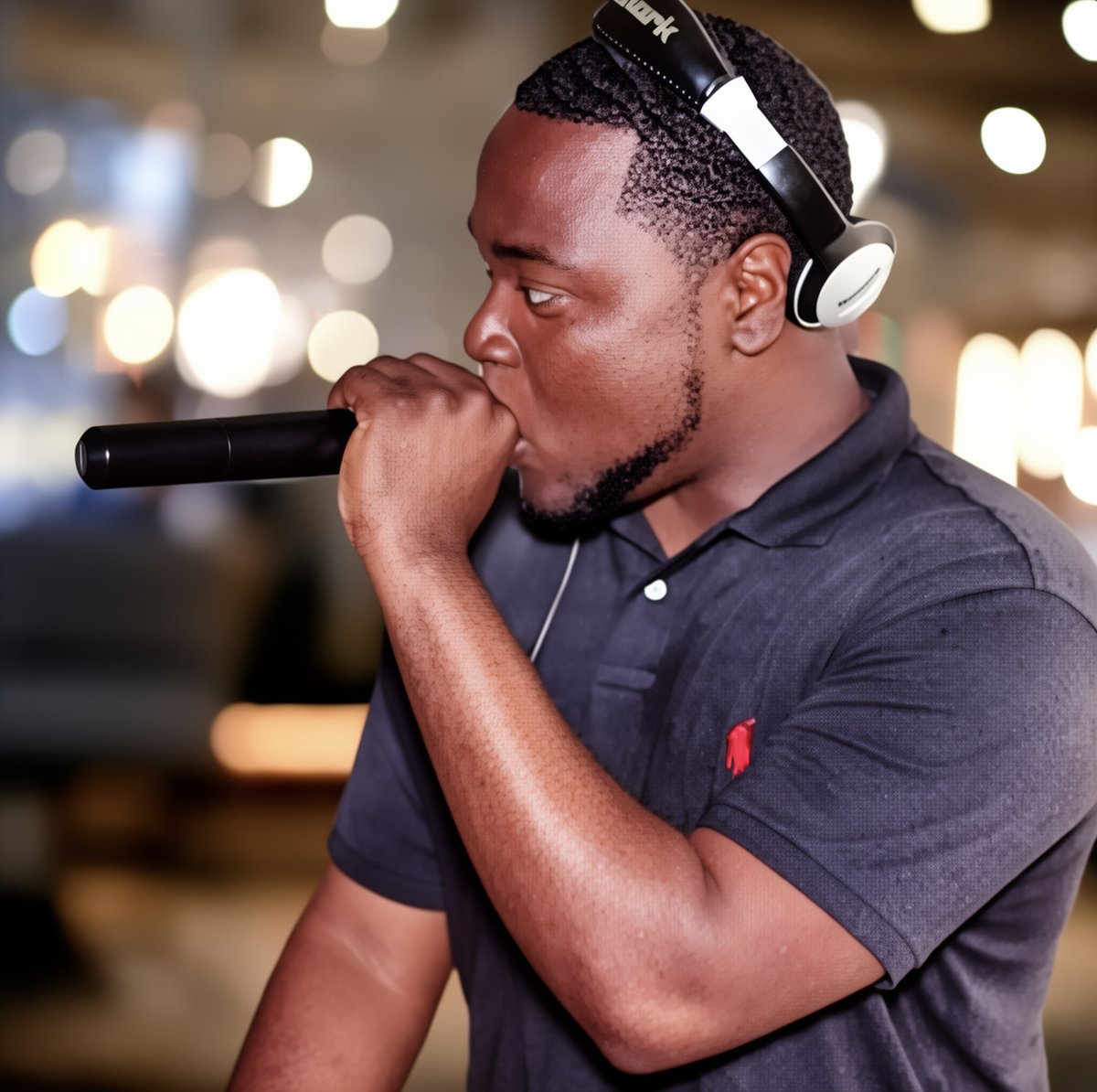 DJ SelfMade on the microphone